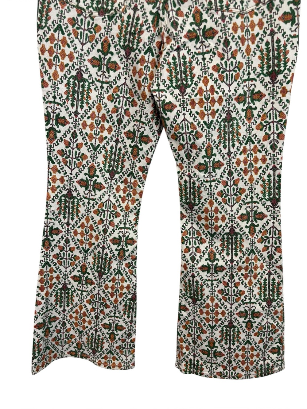 New Wrangler High Rise Fierce Flare Jeans in Green Vintage Garden Size 12/31 - Picture 9 of 11